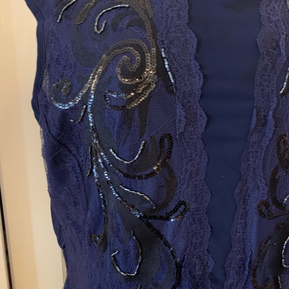 Reba Navy Blue Embellished Dress - Picture 5 of 16